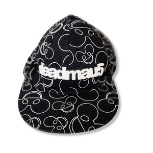 Deadmou5 Snapback Hat Ball Cap Black White Adjustable EDM Mouse Ears Logo